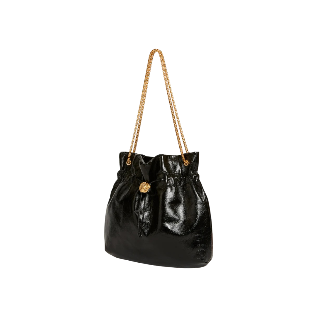 Purely Prime Elegant Black Drawstring Shoulder Bag