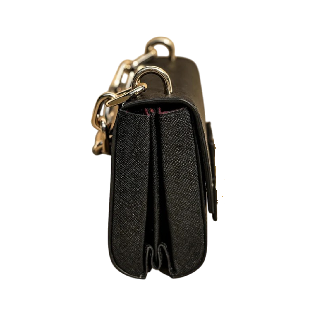 Purely Prime Classic Black Textured Crossbody Bag