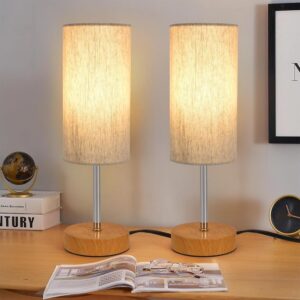 Small Table Lamps for Bedroom – Modern Touch Lamps Set of 2 with USB Ports